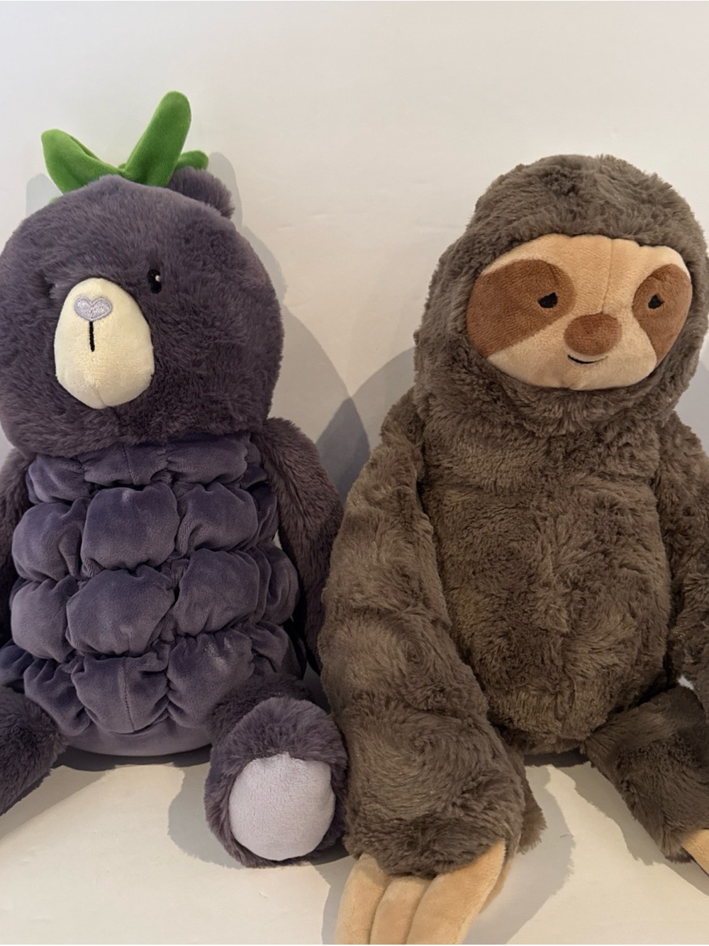 GiggleScape Plush Purple BlackBerry Bear, Brown Sloth Stuffed Toy - Kids Plush